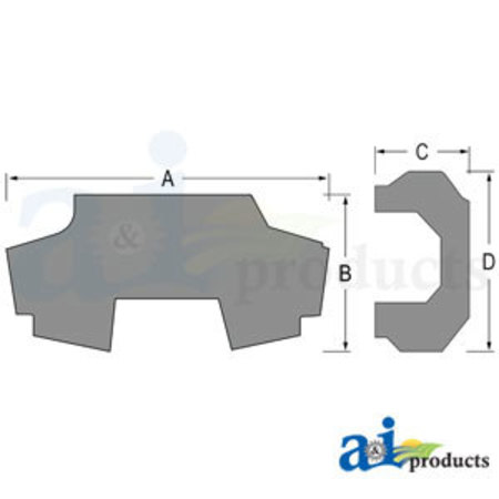 A & I PRODUCTS Floor Mat, 2 pc 29" x9" x6" A-CFM425